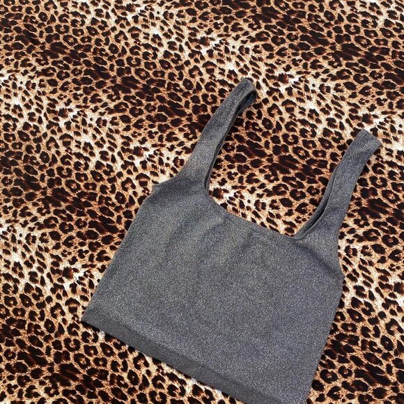 anthropology silver crop tank top - Picture 2 of 6